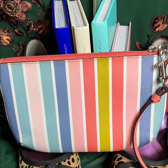 Coach Peyton multicolor striped wristlet 2008